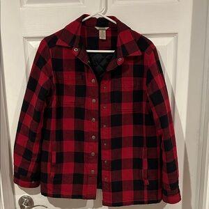Duluth Trading Co Red and Black Checkered Shirt